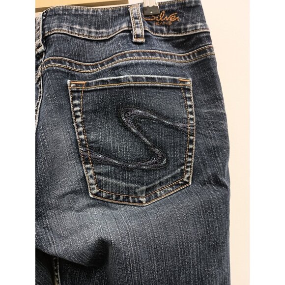 Silver Jeans Womens Suki Bootcut Jeans Size 36 Dark Blue Wash Denim Mid Rise - Picture 4 of 10